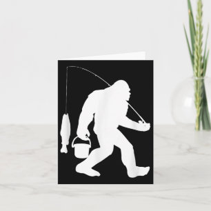 Bigfoot Fishing Shirt Funny Sasquatch And Fish Card