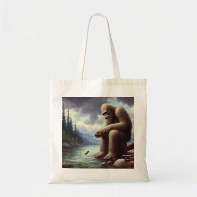 Bigfoot Fishing Tote Bag (Front)