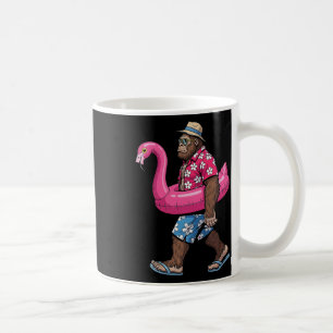 Bigfoot Flamingo Sasquatch Summer Pink Float Pool Coffee Mug