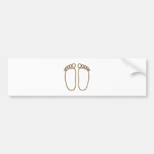 bigfoot foot prints transparent bumper sticker