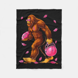 Bigfoot Football Nk Ribbon Breast Cancer Awareness Fleece Blanket