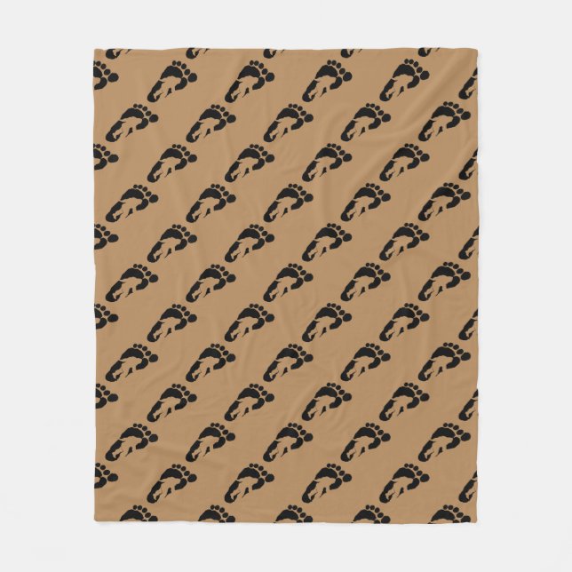 Bigfoot footprint fleece blanket (Front)