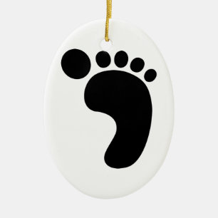 Bigfoot footprint Sasquatch Ceramic Tree Decoration