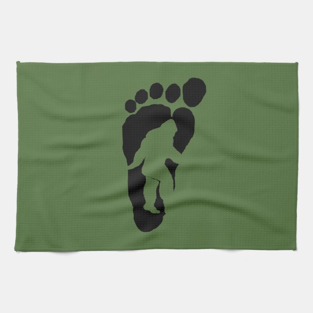 Bigfoot footprint tea towel (Horizontal)