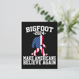 Bigfoot For President 2024 Funny Bigfoot Postcard