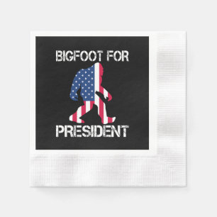 Bigfoot For President Funny Bigfoot Napkin