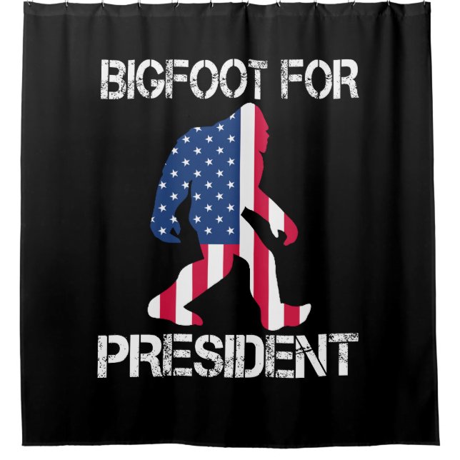 Bigfoot For President Funny Bigfoot Shower Curtain (Front)