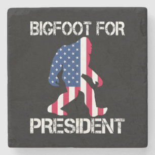 Bigfoot For President Funny Bigfoot Stone Coaster