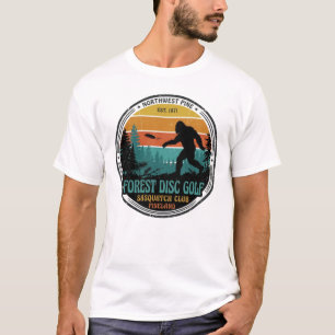 Bigfoot Forest Disc Golf Vintage Sunset T-Shirt
