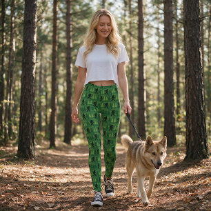 Bigfoot Forest Pine Tree Pattern Leggings