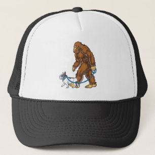 Bigfoot French Bulldog Dog Walk Funny Sasquatch Trucker Hat