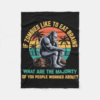 Bigfoot Funny Sasquatch Zombies Horror Lover  Fleece Blanket