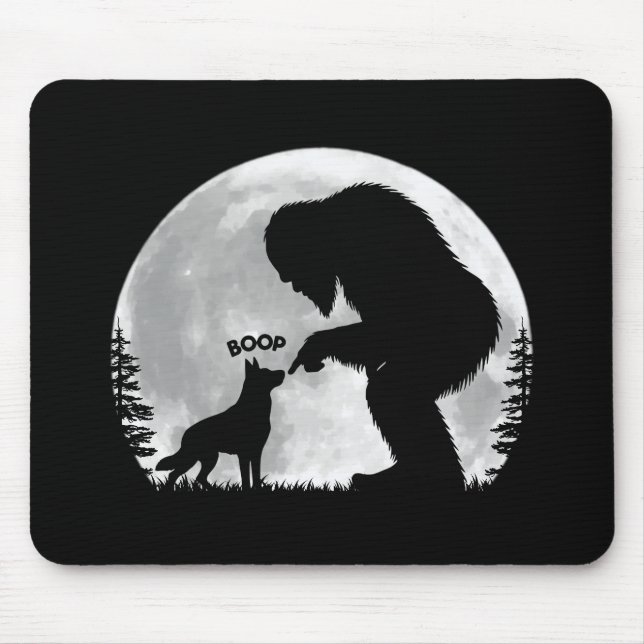 Bigfoot German Shepherd Nose Boop Mouse Pad (Front)