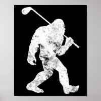 Bigfoot Golf Golfer Vintage Sasquatch Funny Men Wo