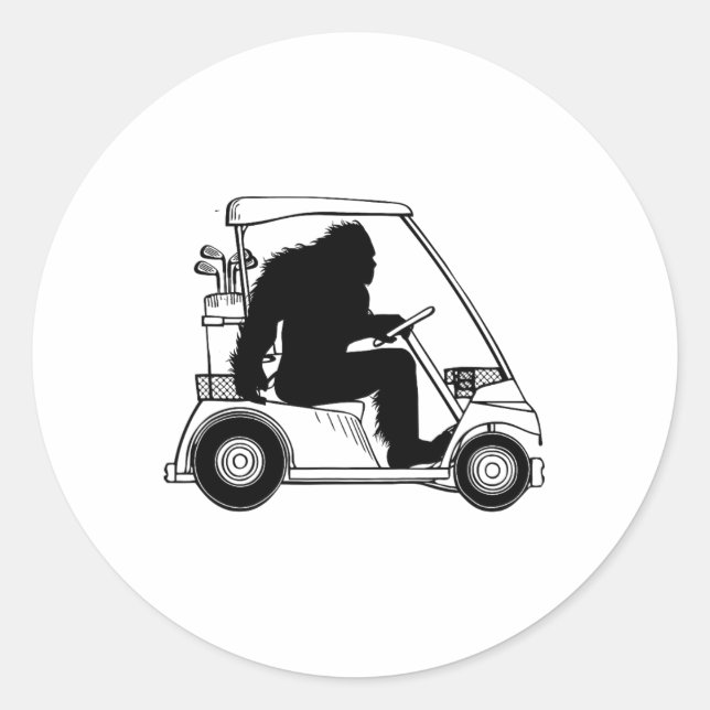 Bigfoot Golf Tee  Classic Round Sticker (Front)