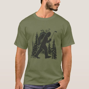 Bigfoot Golfer Tree Funny Sasquatch Golfing Golf T-Shirt