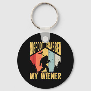 Bigfoot Grabbed My Wiener Funny Bbq Sasquatch _1  Key Ring