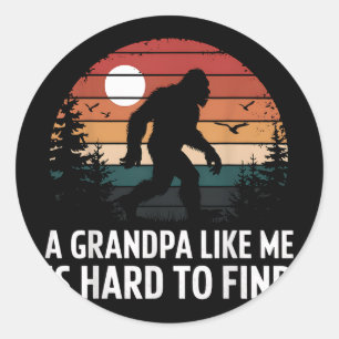 Bigfoot Grandpa Hard Find Sasquatch Gift Classic Round Sticker