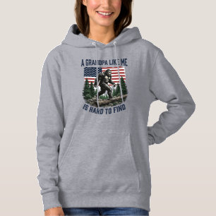 Bigfoot Grandpa Vintage American Flag Shirt Design