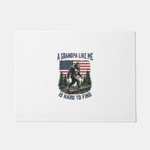 Bigfoot Grandpa Vintage American Flag Shirt Design Doormat