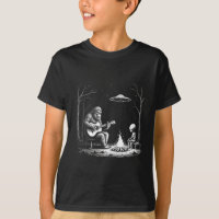 Bigfoot Guitar Tee Campfire Alien Ufo Camping Sasq