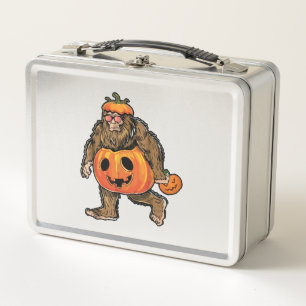 Bigfoot Halloween Pumpkin halloween Metal Lunch Box