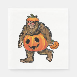 Bigfoot Halloween Pumpkin halloween Napkin