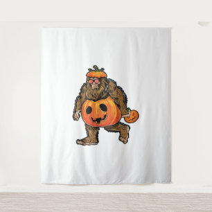 Bigfoot Halloween Pumpkin halloween Tapestry