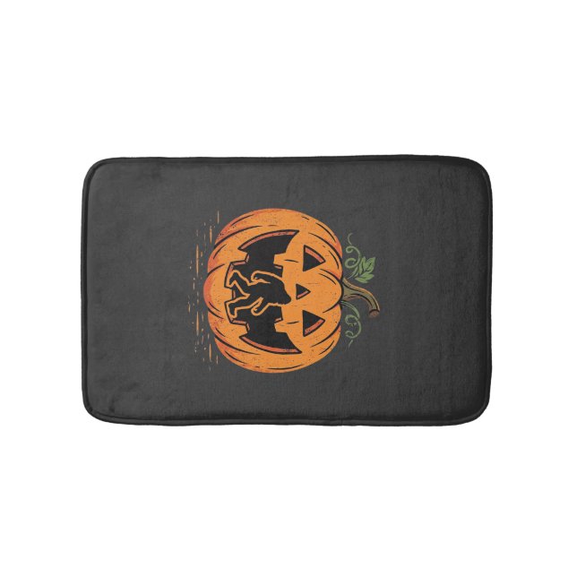 Bigfoot Halloween Pumpkin Silhouette Design_1 Bath Mat (Front)