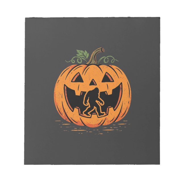 Bigfoot Halloween Pumpkin Silhouette Design_1 Notepad (Front)
