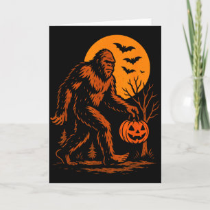Bigfoot Halloween Sasquatch Jack O Lantern  Card