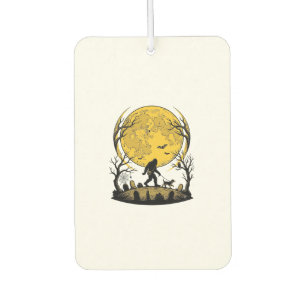 Bigfoot Halloween Shirt Full Moon Dog Walk_1 Car Air Freshener