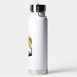 Bigfoot Halloween Shirt Full Moon Dog Walk_1 Water Bottle