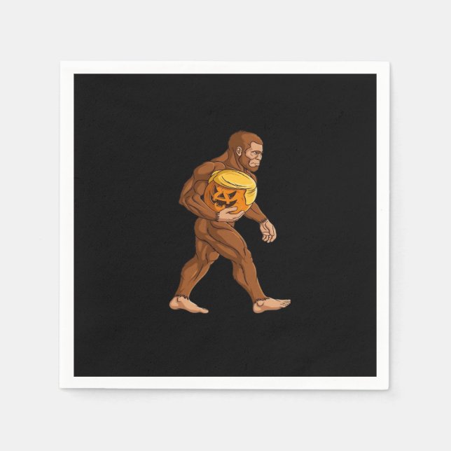 Bigfoot Halloween Trumpkin Pumpkin Classic Napkin (Front)