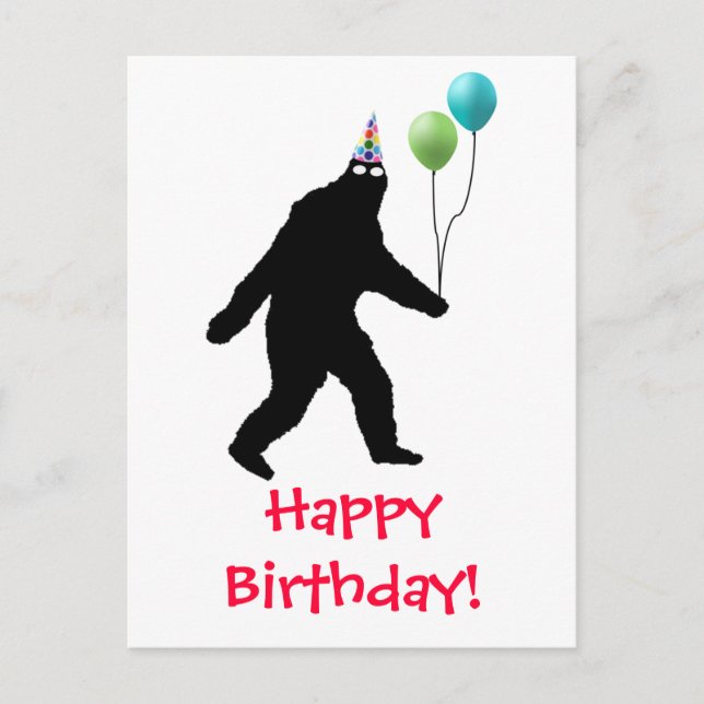 Bigfoot Happy Birthday! Postcard (Front)