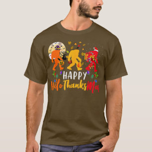 Bigfoot Happy Hallothanksmas Halloween Thanksgivin T-Shirt