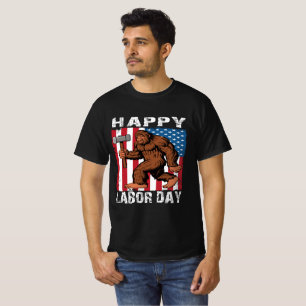 Bigfoot Happy Labour Day T-shirt Man Women Kids