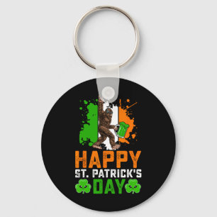 Bigfoot Happy St Patricks Day Shirt Funny Green Sa Key Ring