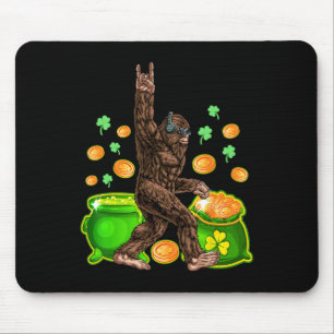 Bigfoot Happy St Patricks Day Shirt Funny Green Sa Mouse Pad