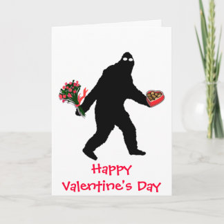 Bigfoot Happy Valentine's Day Holiday Card