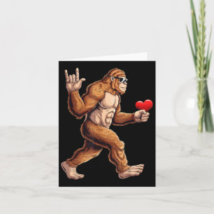 Bigfoot Heart Funny Valentines Day Boys Kids Men S Card