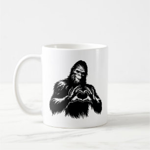Bigfoot Heart Hands Coffee Mug