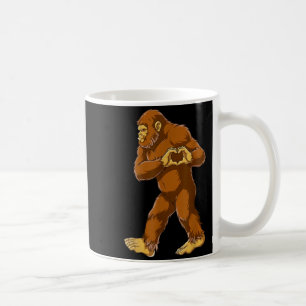 Bigfoot Heart Hands Funny Sasquatch Lover Valentin Coffee Mug