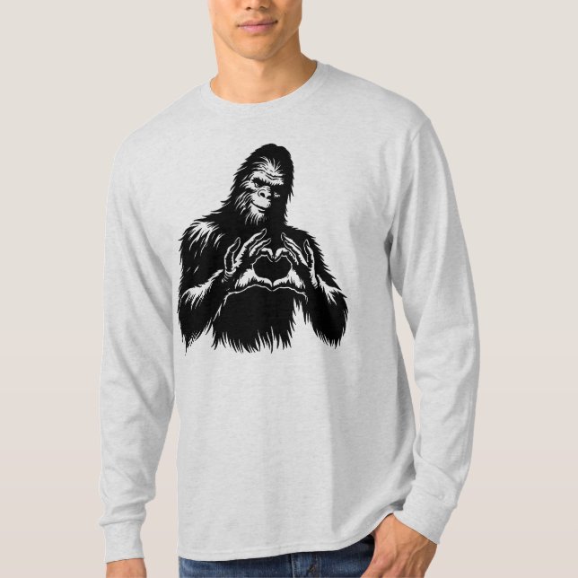 Bigfoot Heart Hands T-Shirt (Front)