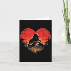 Bigfoot Heart Valentines Day Boys Girls Kids Love Card