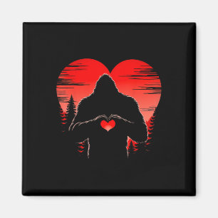 Bigfoot Heart Valentines Day Boys Girls Kids Love  Magnet