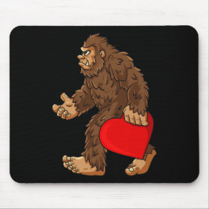 Bigfoot Heart Valentine's Day Boys Girls Kids Sasq Mouse Pad