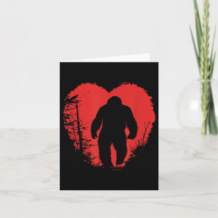 Bigfoot Heart Valentines Day Men Girl Love Sasquat Card