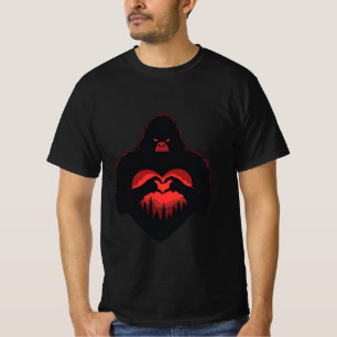 Bigfoot Heart Valentines Day Unisex Tee, Love T-Shirt