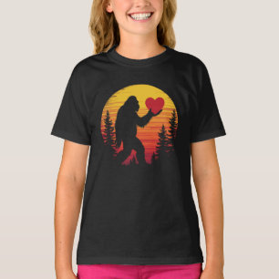 Bigfoot Heart Valentines Love Sasquatch Sunset T-Shirt